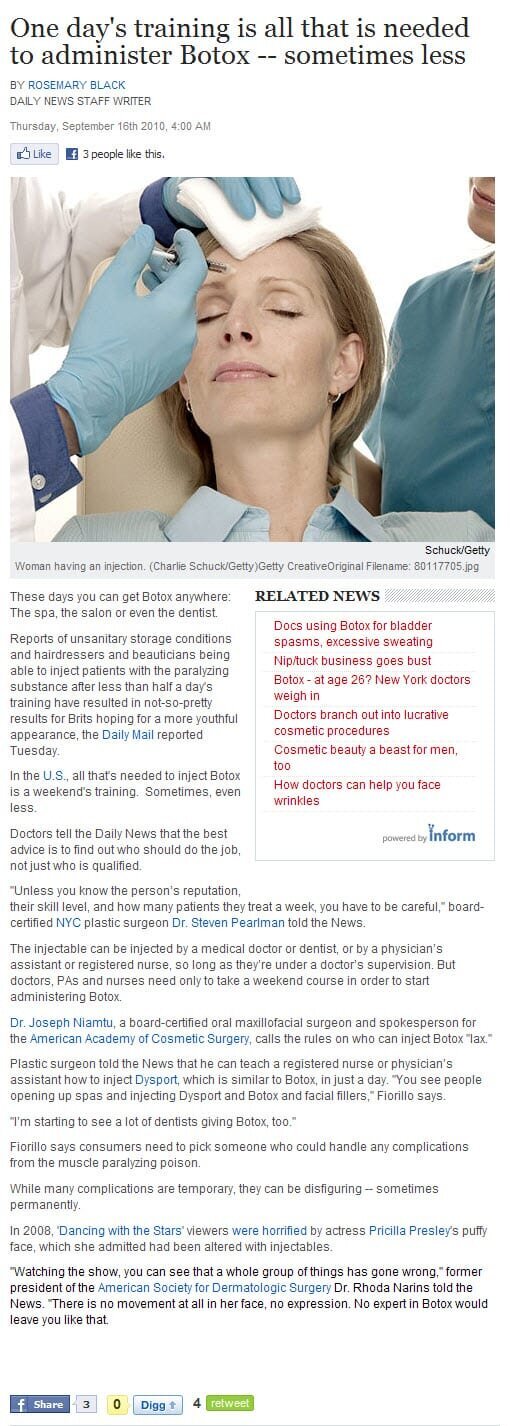 Daily News BOTOX® Cosmetic Training
